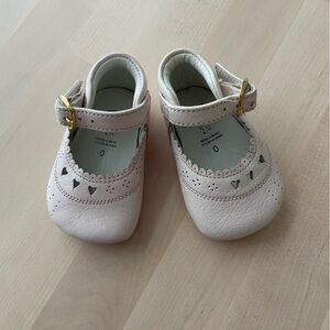 Vintage infants newborn leather pink shoes